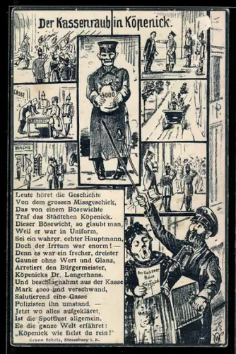 Künstler-AK Berlin-Köpenick, Der Hauptmann von Köpenick