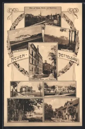 AK Neuen-Dettelsau, Diakonissen-Mutter- und Pflegehaus, Neues Krankenhaus, Altes Spital