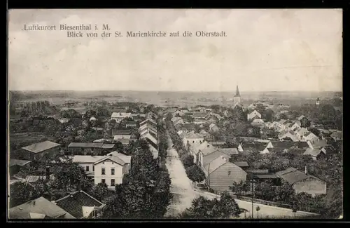 AK Biesenthal i. M., Blick von der St. Marienkirche auf die Oberstadt