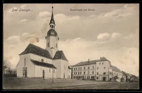 AK Bad Lausigk, Hauptstrasse, Kirche