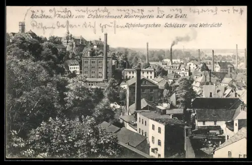 AK Glauchau, Schönburgsche Schlösser, Wehrdicht, Ansicht vom Gasthaus Wintergarten
