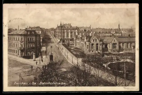 AK Zwickau i. Sa., Bahnhofstrasse