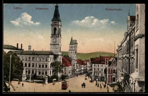 AK Zittau, Johanneum, Bautznerstrasse