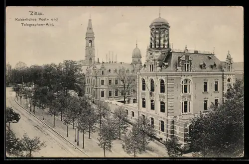 AK Zittau, Kaiserliches Post- und Telegraphen-Amt
