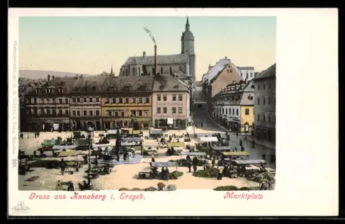 AK Annaberg i. Erzgeb., Marktplatz