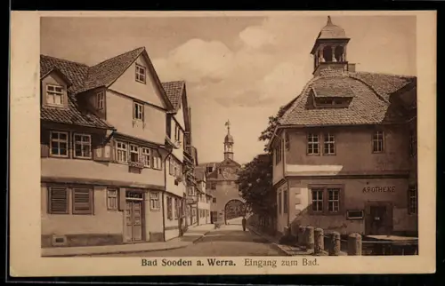 AK Bad Sooden a. Werra, Eingang zum Bad, Apotheke
