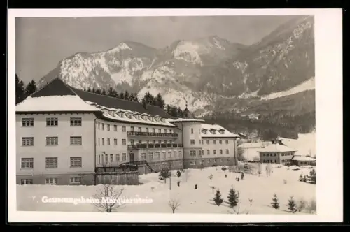 AK Marquartstein, Genesungsheim in Winterlandschaft