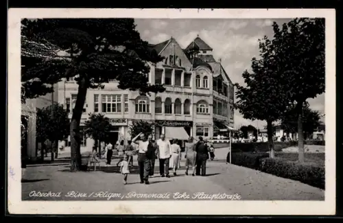 AK Binz /Rügen, Promenade Ecke Hauptstrasse