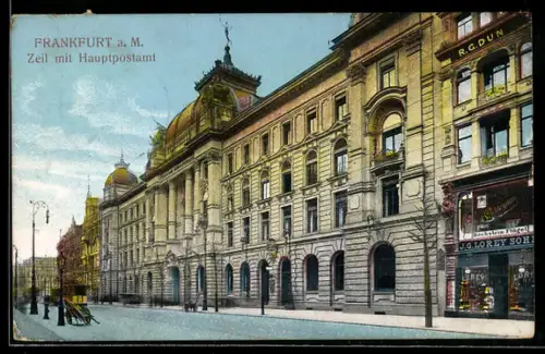 AK Frankfurt a. M., Zeil mit Hauptpostamt