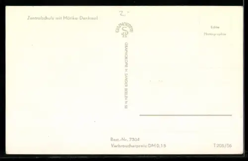 AK Alt Ruppin, Zentralschule mit Mörike-Denkmal