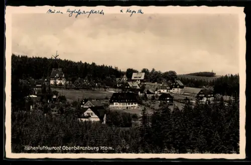 AK Oberbärenburg, Ortsansicht aus der Vogelschau