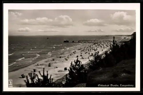AK Bansin, Langenberg, Strand, Seebrücke, Strandkörbe