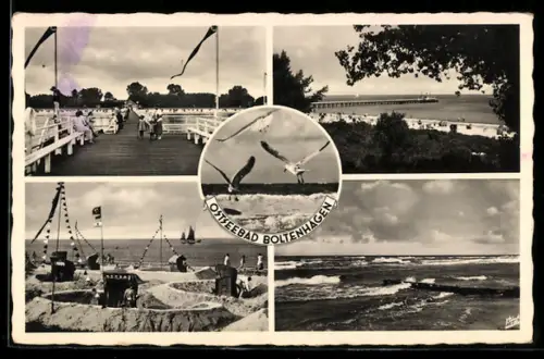 AK Boltenhagen, Seebrücke, Strand, Badeleben, 