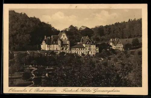 AK Oberweiler b. Badenweiler, Friedrich-Hilda-Genesungsheim mit Umgebung