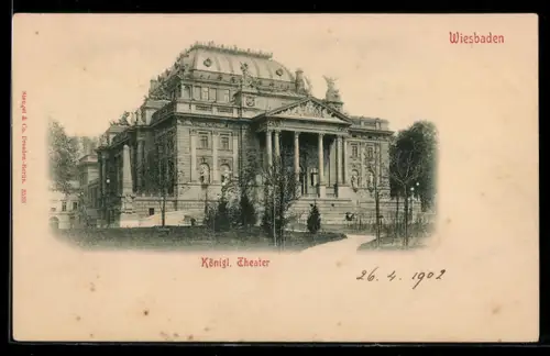 AK Wiesbaden, Königl. Theater