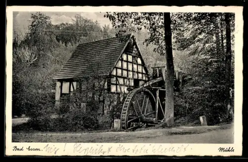 AK Bad Essen, Fachwerk-Wassermühle