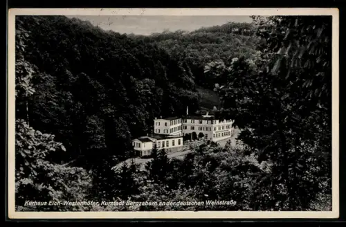 AK Bergzabern, Kurhaus Eick-Westennhöfer aus der Vogelschau