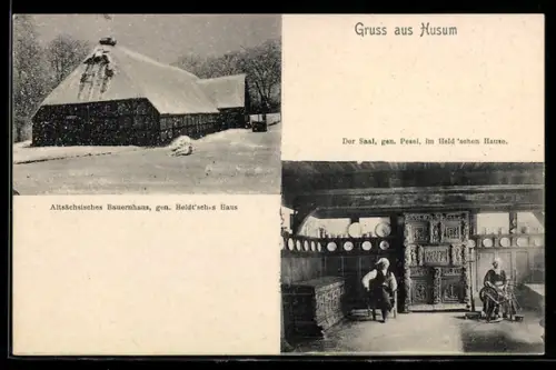 AK Husum, Altfriesisches Bauernhaus gen. Heldtsches Haus, Saal gen. Pesel im Heldtschen Haus