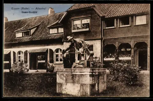 AK Essen /Ruhr /Altenhof, Giesser-Standbild