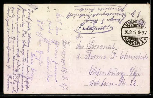 AK Hannover, Maschpark, Rathaus, Bennigsen-Denkmal