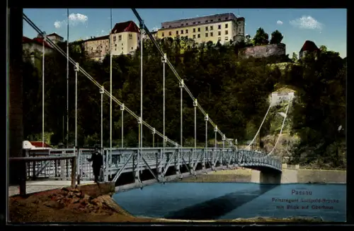 AK Passau, Prinzregent-Luitpold-Brücke, Oberhaus