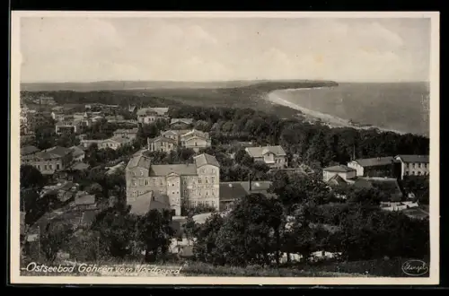 AK Göhren, Ortsansicht vom Nordpeerd, mit Strand