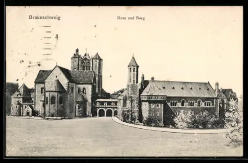 AK Braunschweig, Dom und Burg, Panorama
