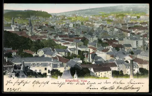 AK Elberfeld, Totalansicht der Stadt
