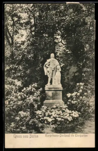 AK Berlin, Kurprinzen-Denkmal im Tiergarten