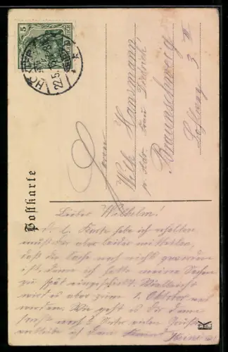 AK Essen-Ruhr, Rathaus mit Krupp-Denkmal