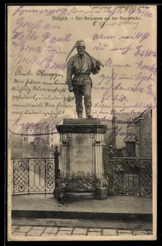 AK Siegen, Bergmann auf der Siegbrücke