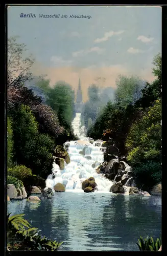 AK Berlin, Wasserfall am Kreuzberg