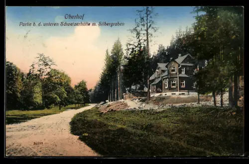 AK Oberhof, Partie b. d. unteren Schweizerhütte m. Silbergraben