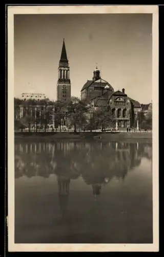 AK Kiel, Ansicht von Rathaus und Stadttheater