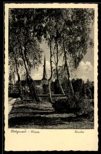 AK Stolzenau, Blick zur Kirche