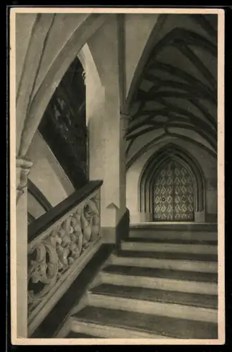 AK Wasserburg, Treppenhaus im Rathause