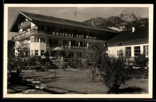 AK Bayrischzell, Gasthof zur Post, Aussenansicht, Inh. Hans Högner