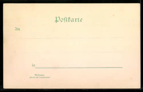 Lithographie Göttingen, Rathaus, Plesse, Gesamtansicht