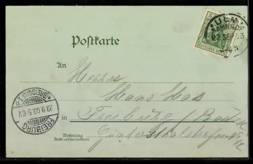 Mondschein-Lithographie Ulm, Totalansicht mit Rathaus und Münster