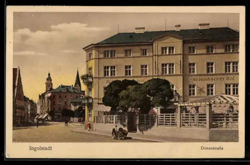 AK Ingolstadt, Hotel-Restaurant Wittelsbacher Hof in der Donaustrasse