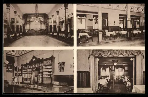 AK Lokstedt b. Hamburg, Klub- und Ballhaus Grenzhaus Hoheluft mit Innenansichten