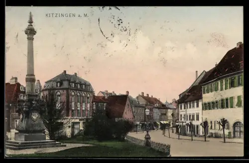AK Kitzingen, Blick in die Marktstrasse