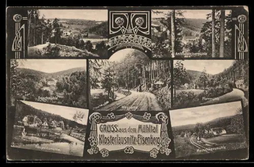 AK Klosterlausnitz-Eisenberg, Mühltal, Gasthaus Meuschkensmühle, Walkmühle