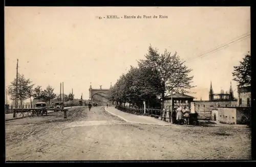 AK Kehl, Entrée du Pont du Rhin, Grenzübergang