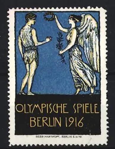 Reklamemarke Berlin, Olympische Spiele 1916, antike Figuren und Kranz
