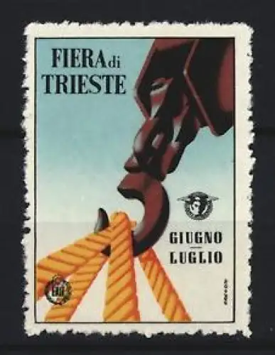 Reklamemarke Trieste, Fiera di Trieste, Haken von Hafenkran