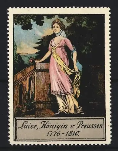 Reklamemarke Preussen, Luise, Königin von Preussen 1776-1810, Frau im Kleid