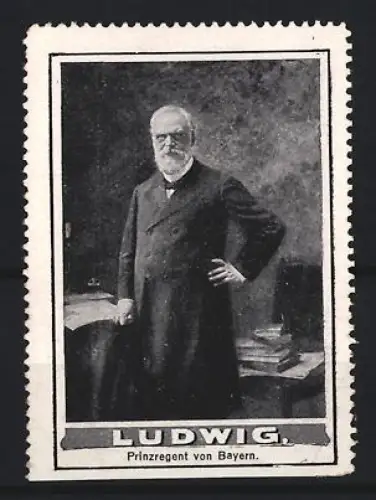 Reklamemarke Bayern, Ludwig Prinzregent von Bayern, Porträt eines Prinzregenten