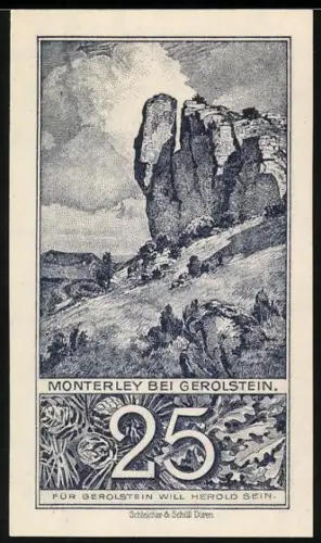 Notgeld Daun 1920, 25 Pfennig, Monterley bei Gerolstein