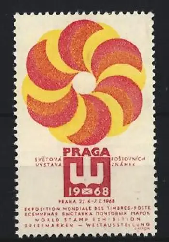 Reklamemarke Praga, Weltmarkenausstellung 1968, Spiraldesign